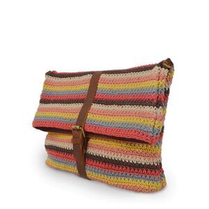 Anabaglish Colorful Knit Fold Over Crossbody
